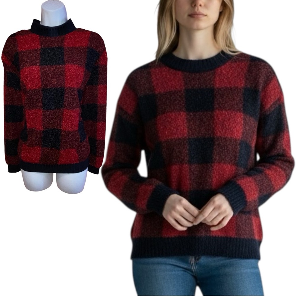 beachlunchlounge Boucle Beach Lunch Lounge Tavia Red Black Sweater  Medium